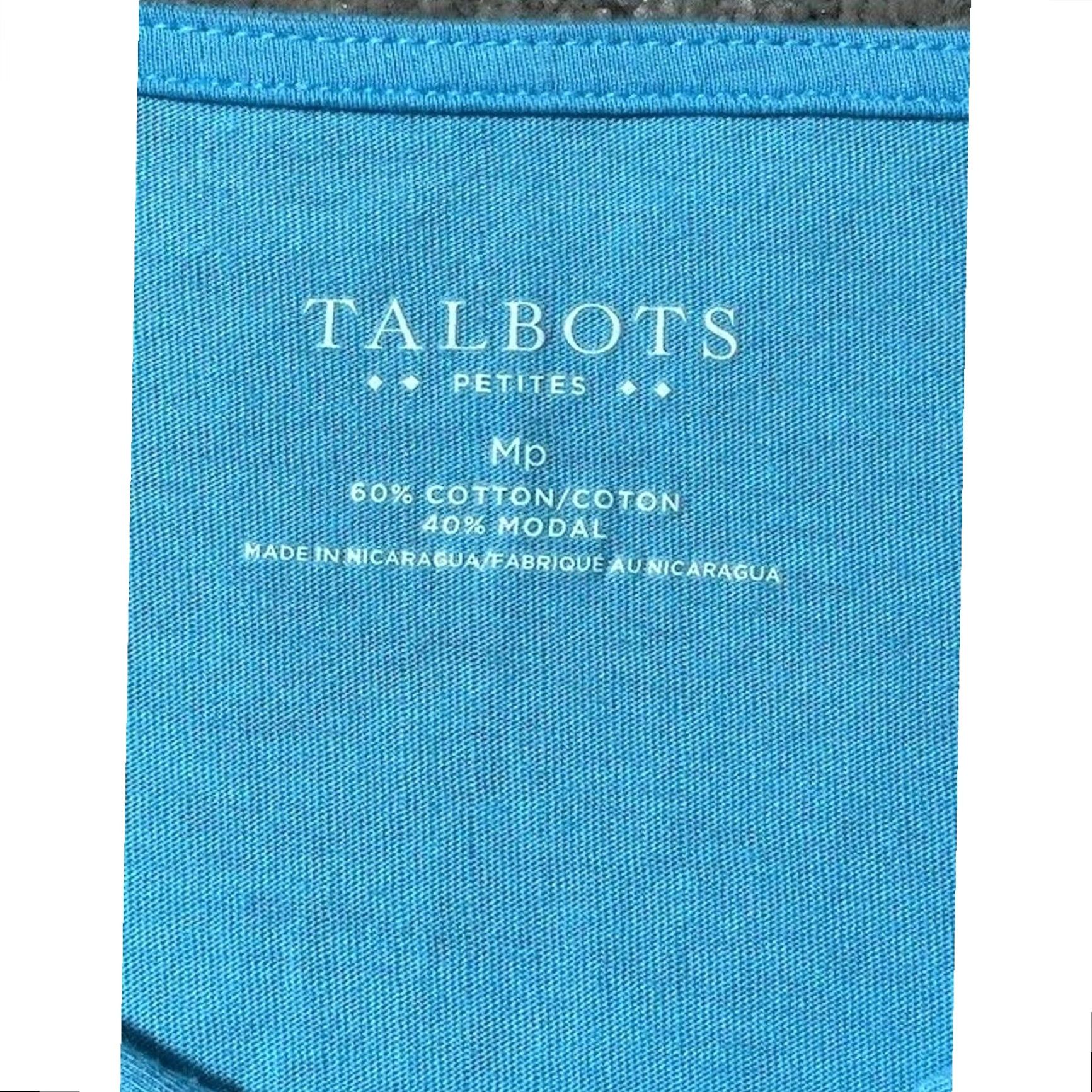 Talbots Talbots Petites Blouse MP Cotton Modal Ruffles V-Neck Short Sleeve Blue Casual Office Travel Womens Size M / US 6-8 / IT 42-44 - 5 Thumbnail