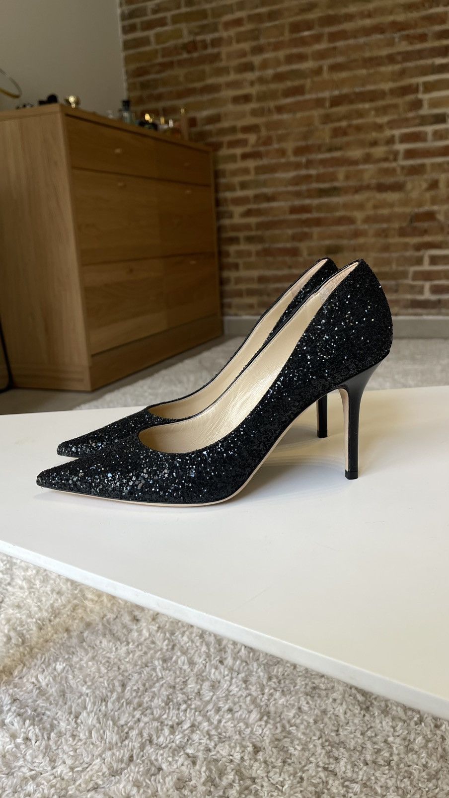 Jimmy Choo Jimmy Choo Black Glitter Pumps Size 39 Size US 9 / IT 39 - 11 Thumbnail