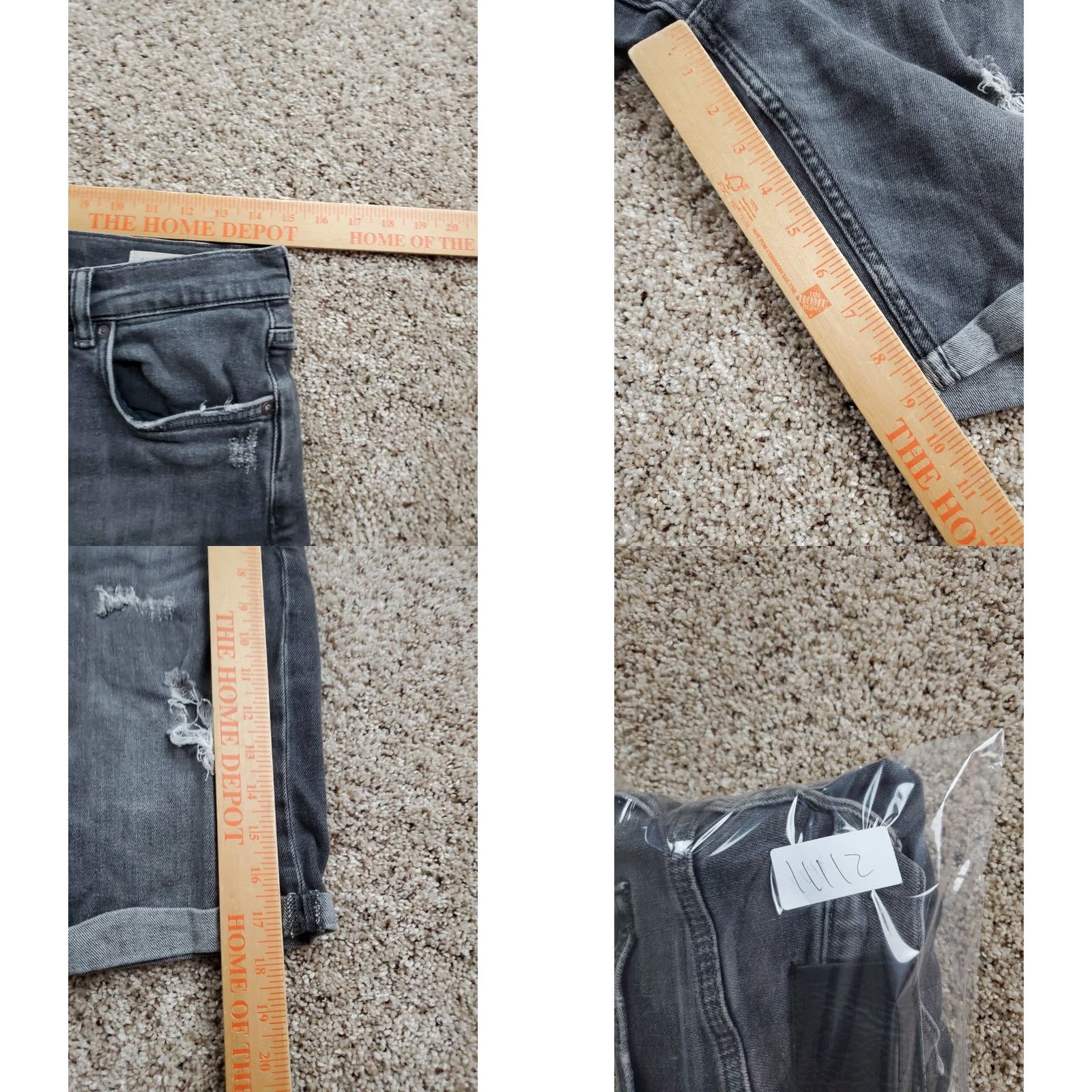 Allsaints AllSaints Barge Shorts Size 28 Mens Black Denim Distressed? No Distressed 9in Inseam Zip Button Pockets Belt Loops Regular Fit Size US 28 / EU 44 - 8 Thumbnail