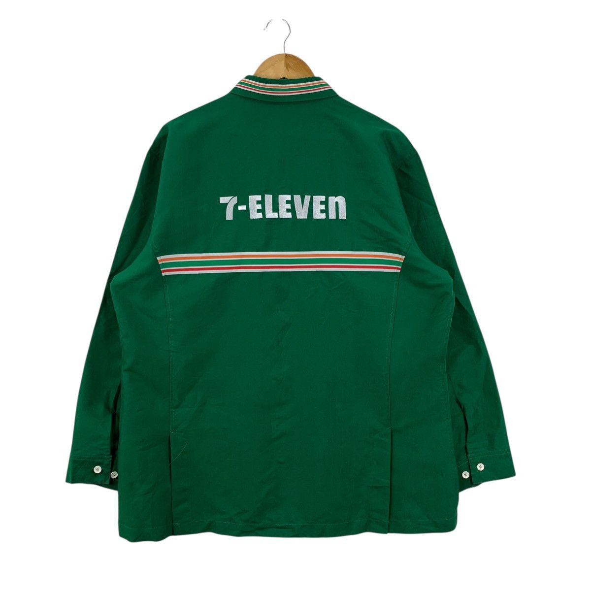 Vintage Vintage 7 ELEVEN 7E Convenience Stripes Zipper Light Jacket Size US L / EU 52-54 / 3 - 2 Thumbnail