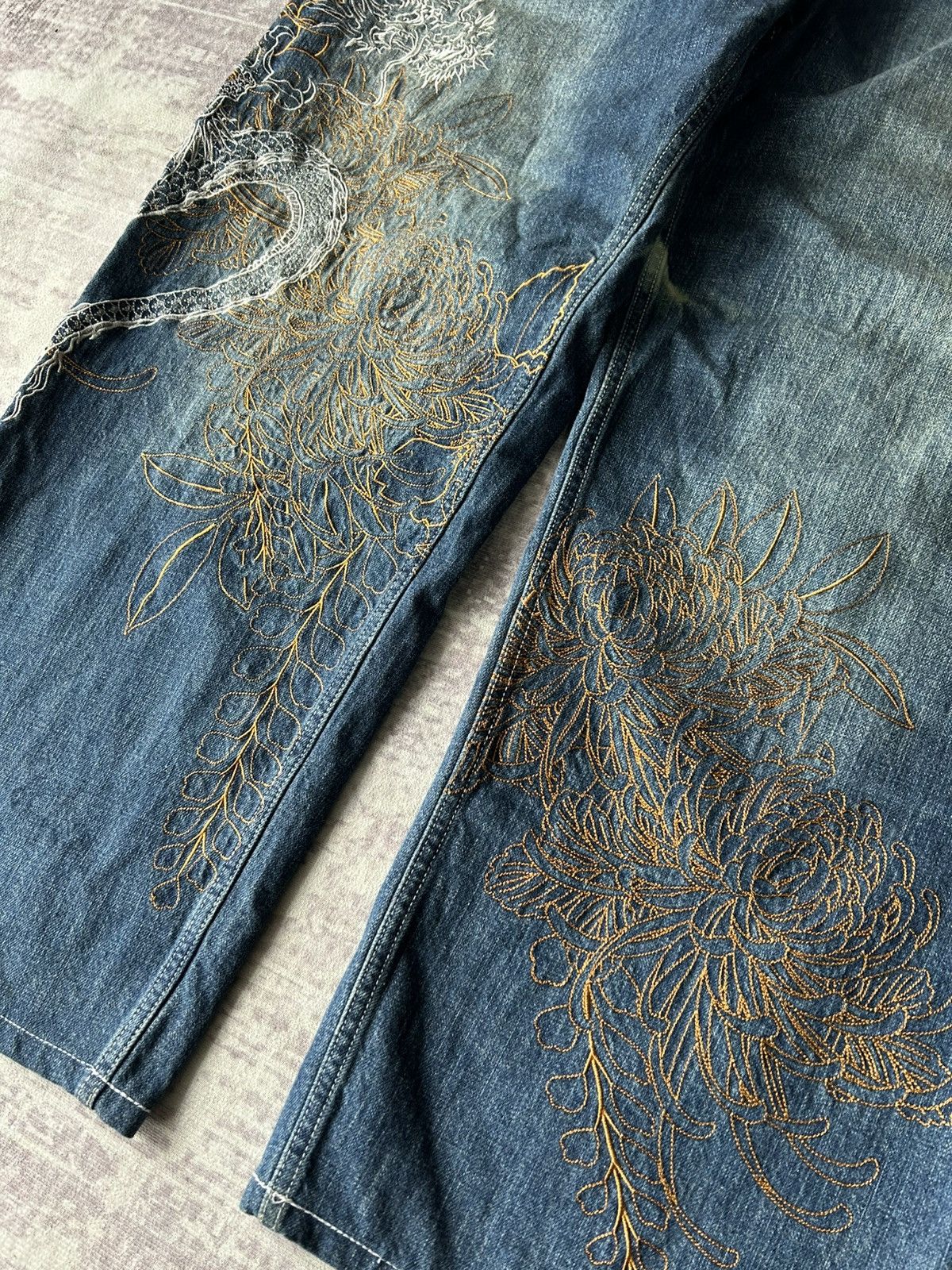 Karakuri Tamashii Overprint Dragon Embroidery Karakuri Jeans Size US 44 / EU 60 - 10 Thumbnail