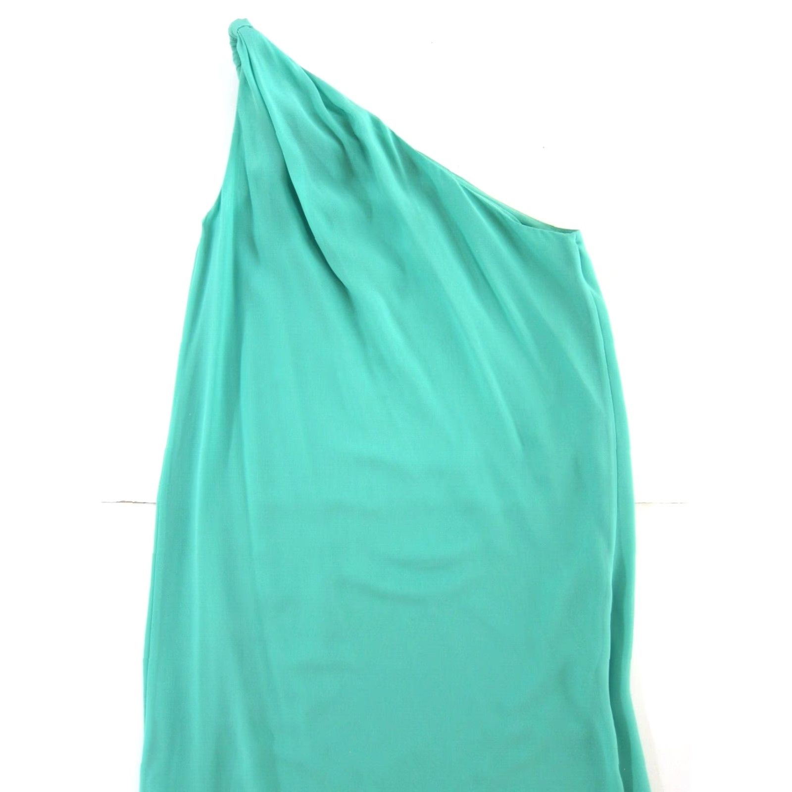 H&M H&M Green Silky One Shoulder Twist Wrap Shift Tunic Tent Dress Women Size 2 Size XS / US 0-2 / IT 36-38 - 6 Thumbnail