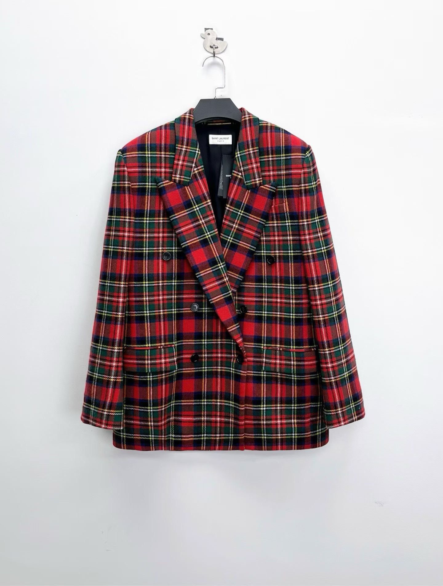 Saint Laurent Paris Saint Laurent FW23 Plaid Wool Double-Breasted Blazer Size US M / EU 48-50 / 2 - 1 Thumbnail