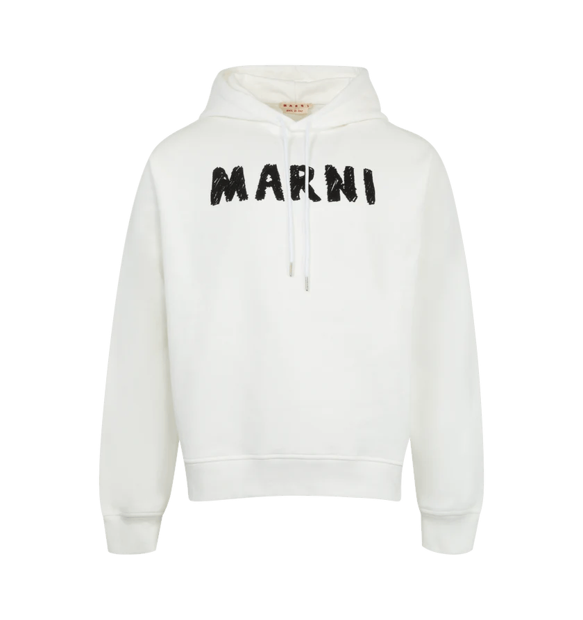 Marni o1h1sh11224 Cotton Hooded Sweatshirt in Black/White Size US XL / EU 56 / 4 - 1 Thumbnail