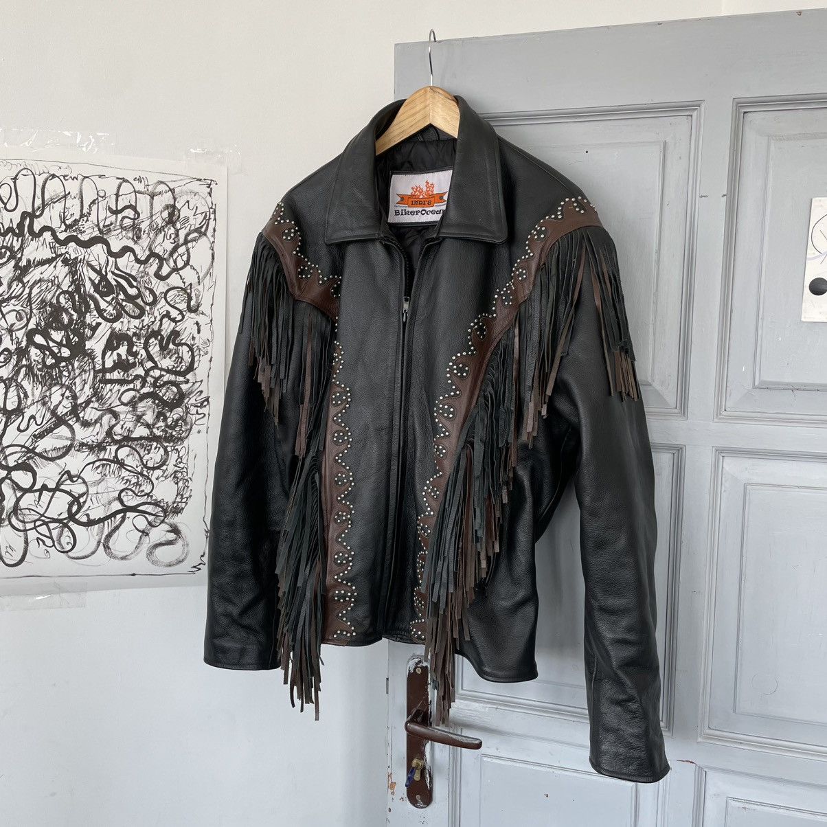 Genuine Leather Vintage 90’s USA Moto Leather Jacket Japanese style size XL Size US XL / EU 56 / 4 - 7 Thumbnail