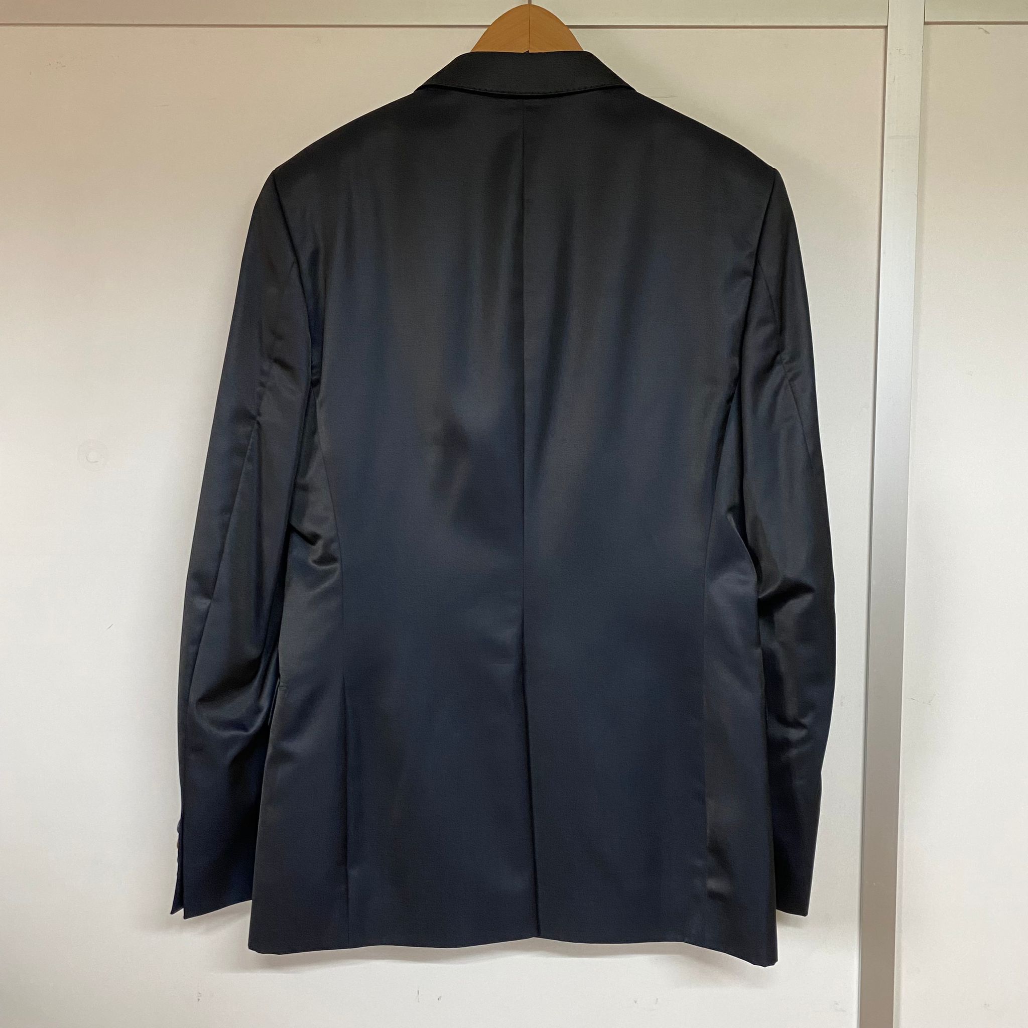Paul Smith Black Viscose-Wool Satin 2-Button Blazer Size 50R - 6 Thumbnail
