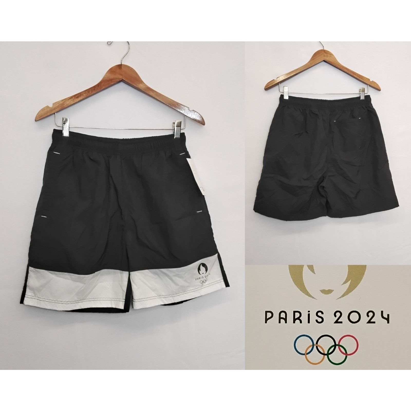Other Paris 2024 Olympics Running Shorts Men's S Black/White NWT Size US 29 - 1 Thumbnail