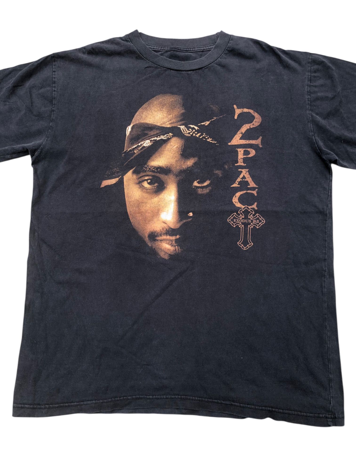 Band Tees 🔥Vintage 1998 2PAC Black Exodus Tupac Shakur Raptee T-Shirt Size US XL / EU 56 / 4 - 4 Thumbnail