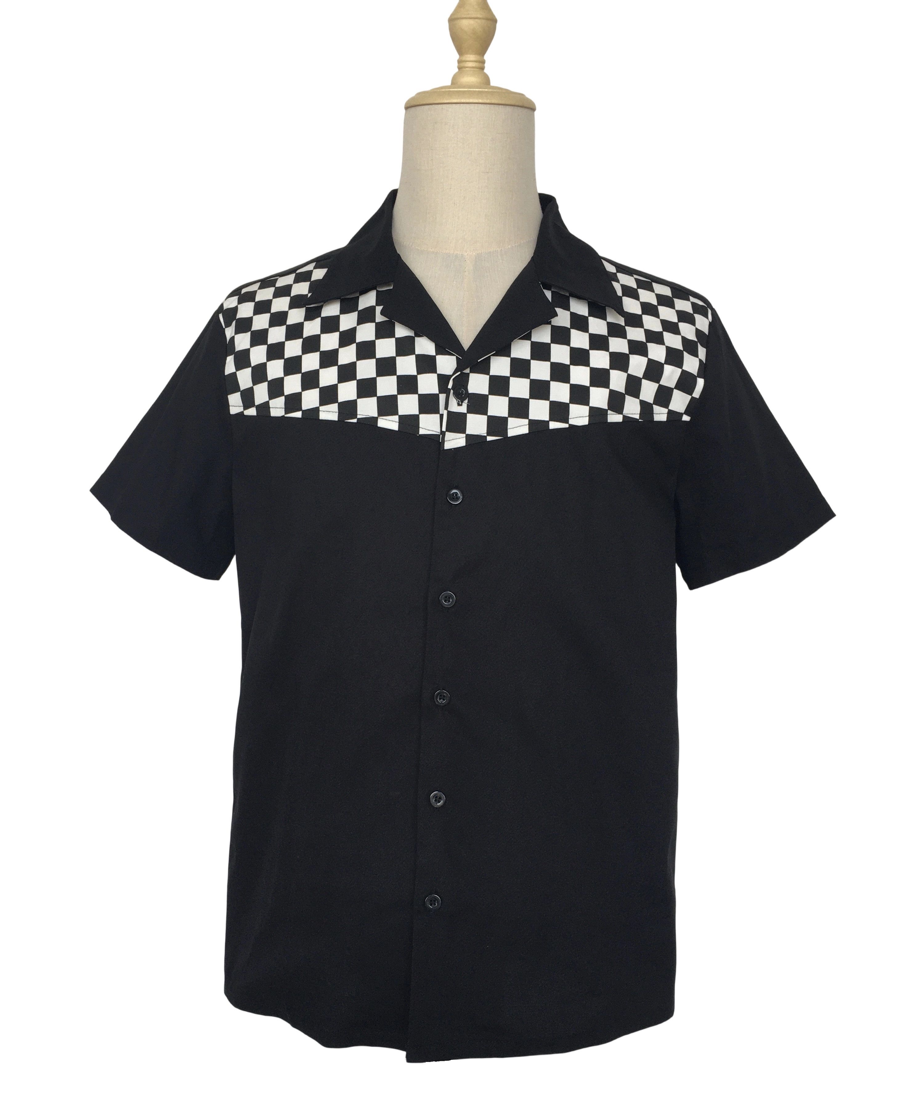 Other Black Men Shirts Vintage Style Contrast Mosaic Print Size US XXL / EU 58 / 5 - 1 Thumbnail
