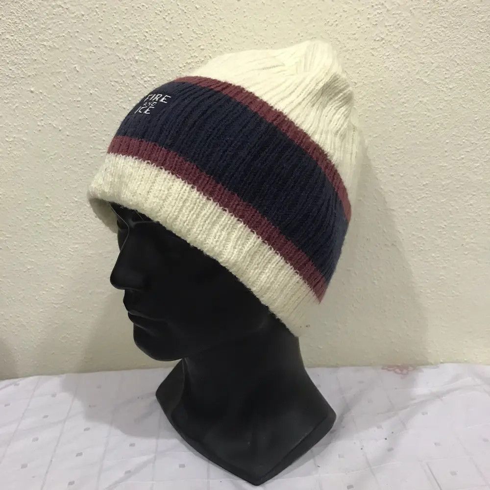 Japanese Brand × Vintage Fire And Ice Stripe Design Beanie Hat Size ONE SIZE - 3 Thumbnail