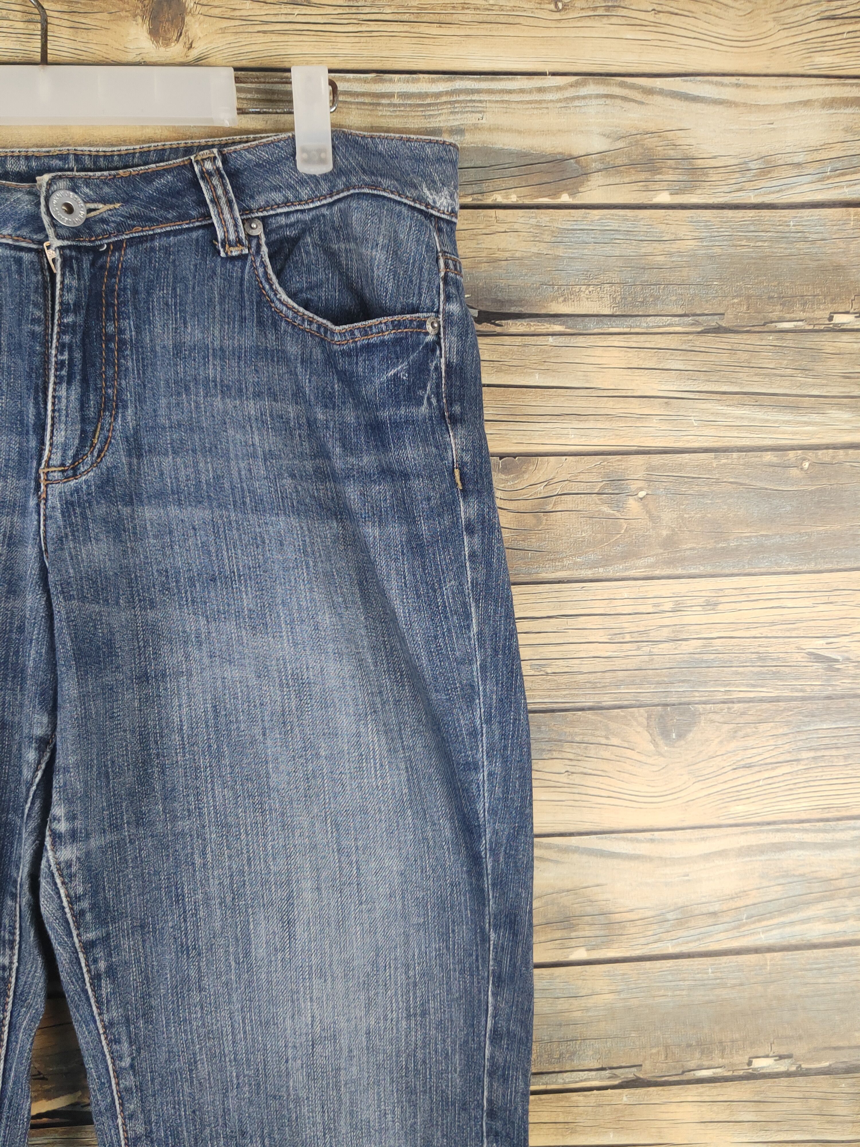 DKNY × Vintage DKNY Blue Distressed Ripped denim Jeans #W1616 Size 35" - 6 Thumbnail