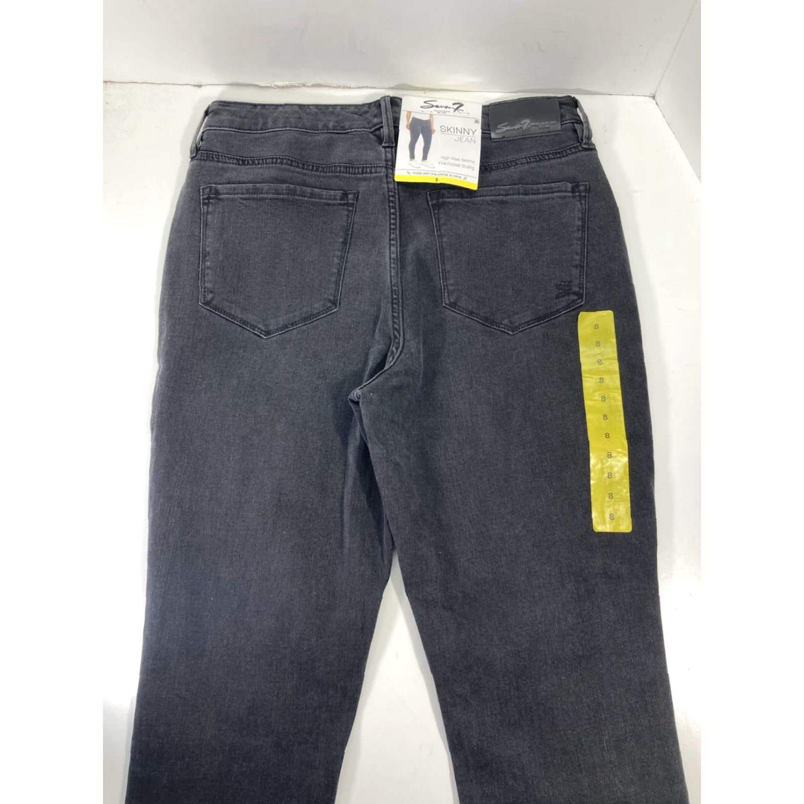 Vintage Seven7 Jeans Women Skinny 8 29X30 Black Denim High Rise Stretch NWT Size 30" / US 8 / IT 44 - 7 Thumbnail