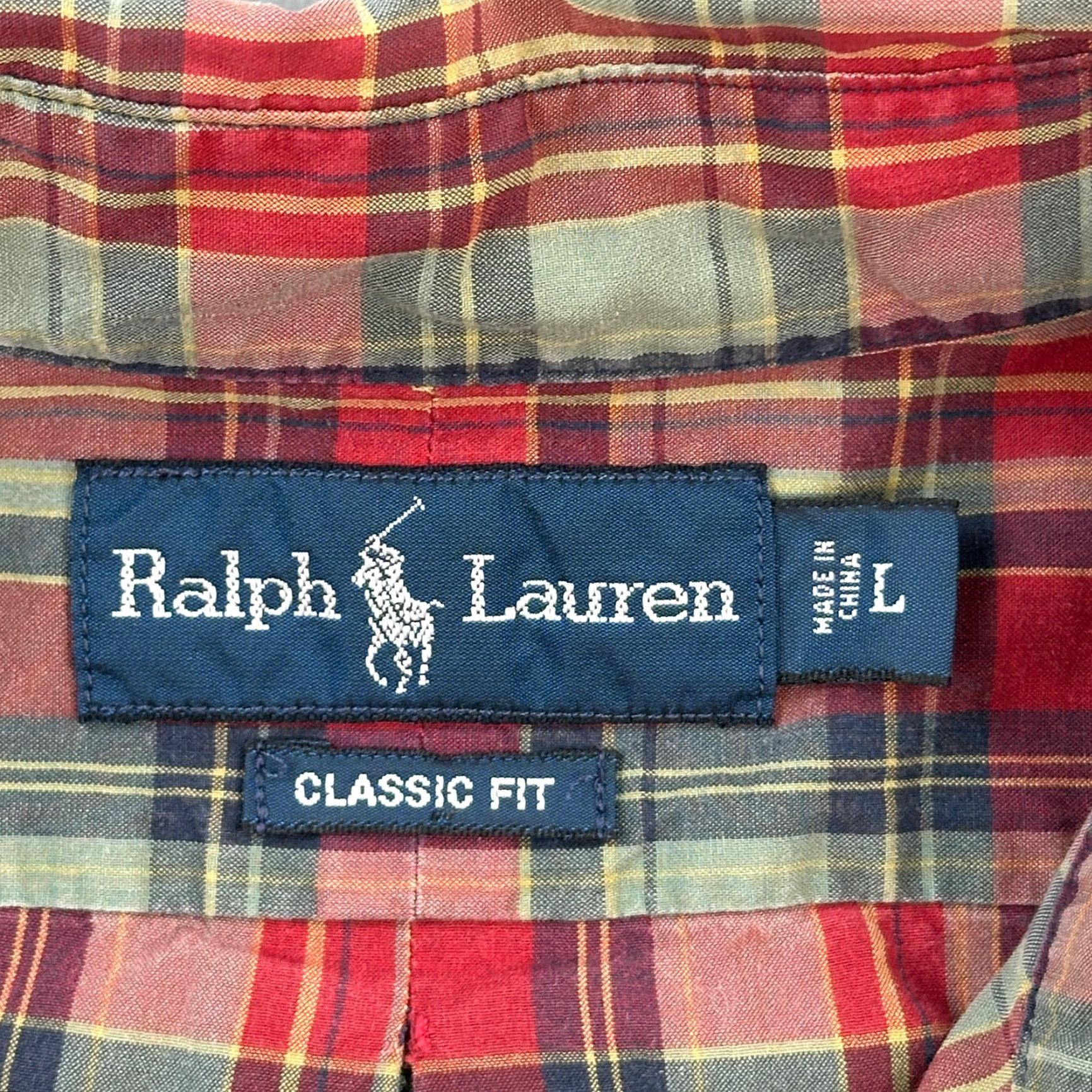 Ralph Lauren Vintage Ralph Lauren Shirt Mens Large Red Olive Plaid Classic Fit Button Down Size US L / EU 52-54 / 3 - 6 Thumbnail