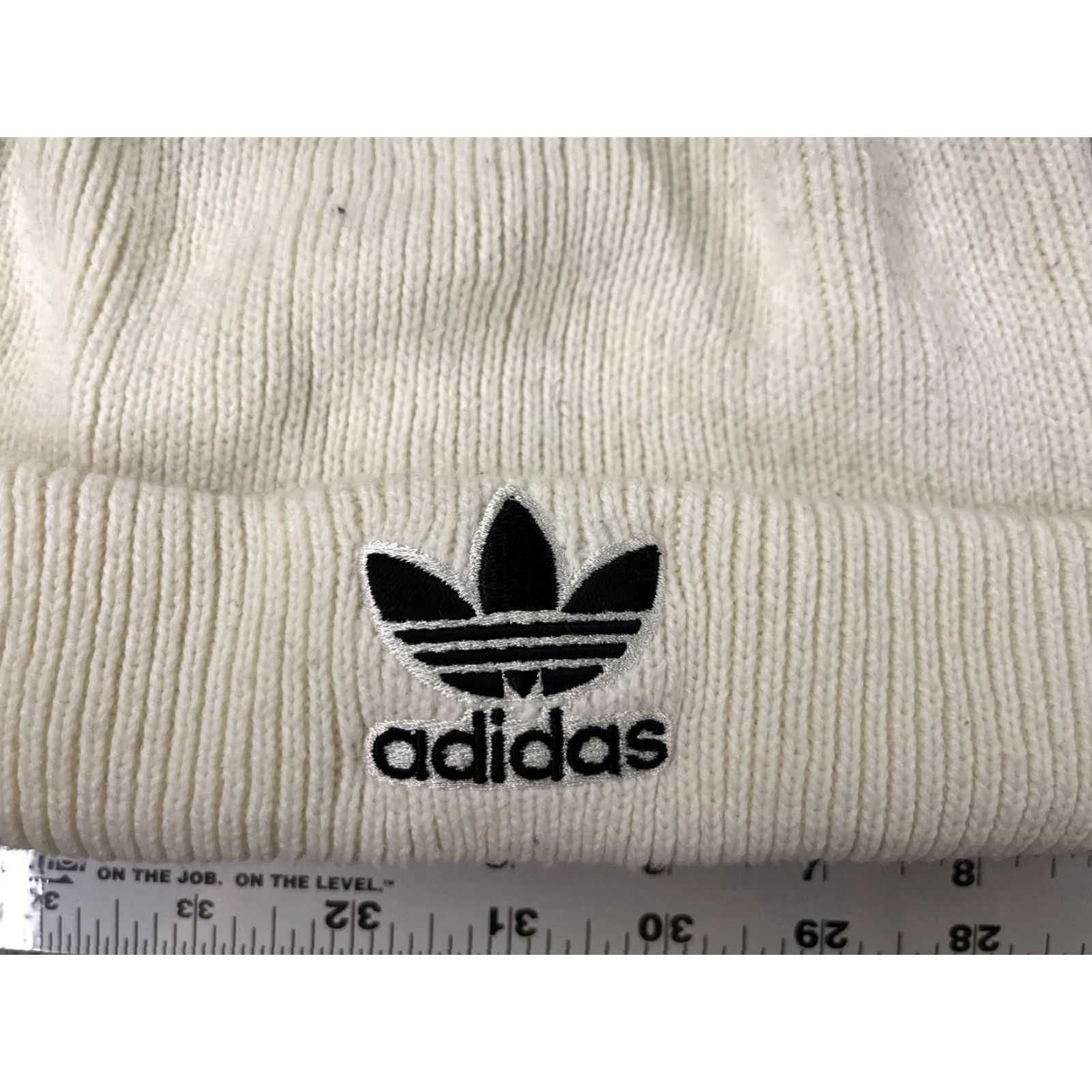 Adidas Adidas Beanie Toque Adult One Size White Knit Embroidered 100% Acrylic Snow Ski Size ONE SIZE - 2 Thumbnail