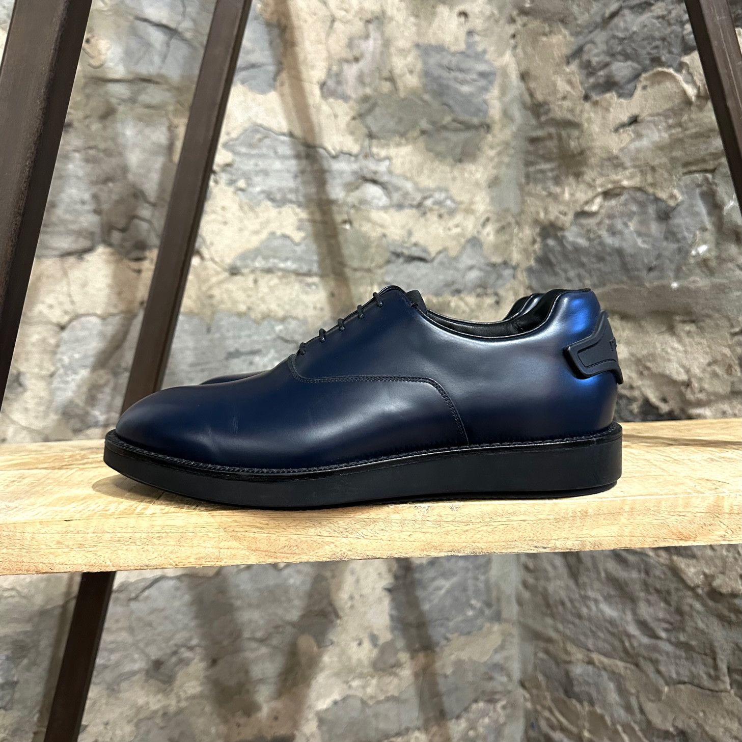Prada Prada Navy Blue Lace-up Logo Platform Derby Shoes Size US 7 / EU 40 - 5 Thumbnail