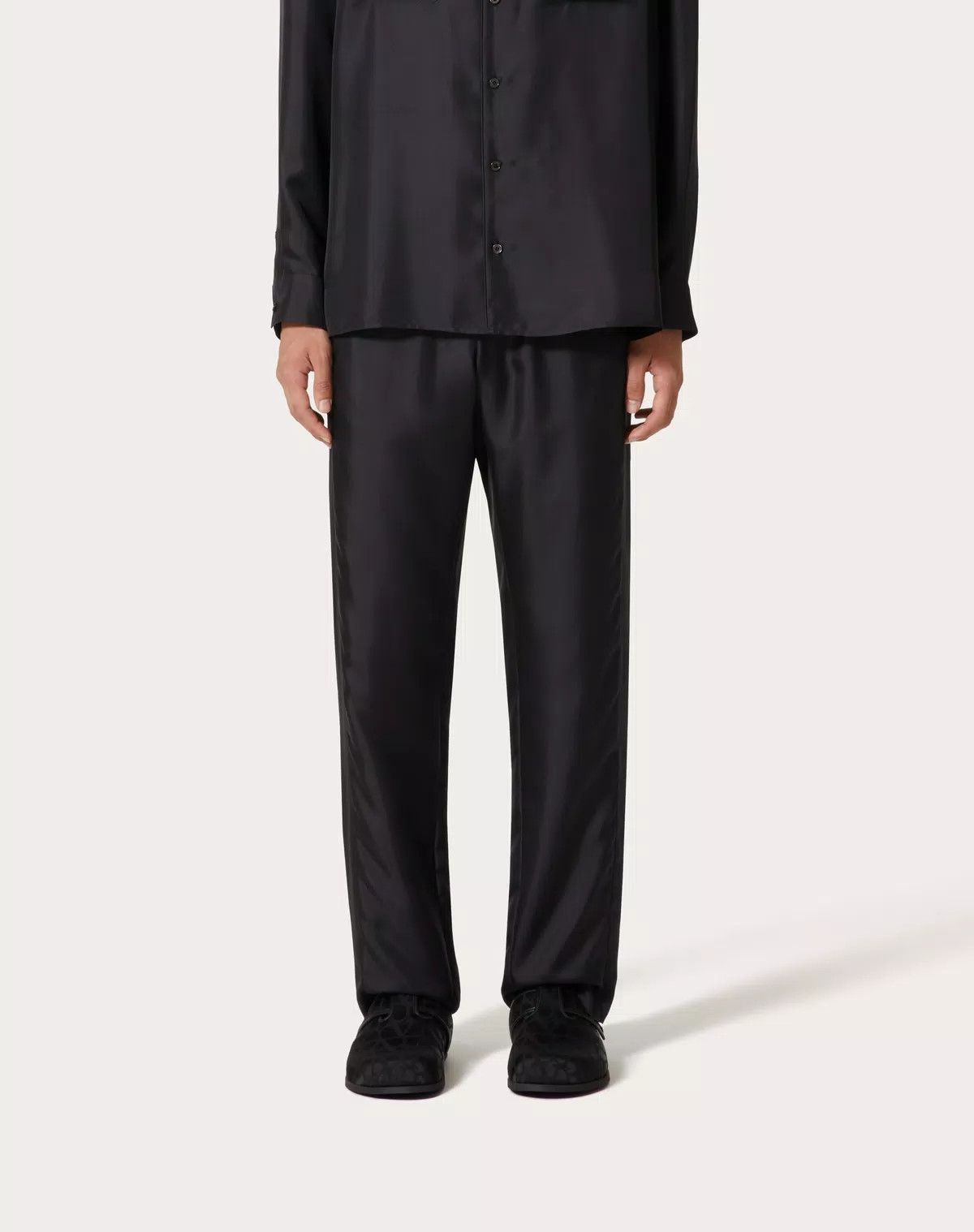 Valentino oc11z0625 Silk Pyjama Trousers in Black Size US 32 / EU 48 - 3 Thumbnail
