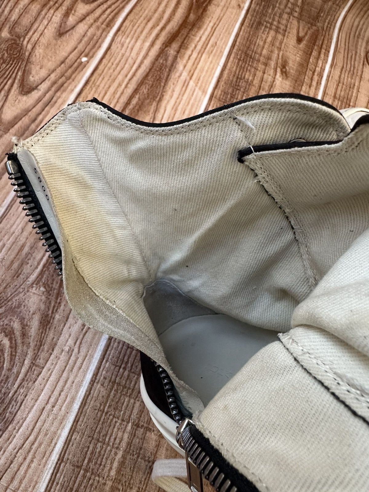 Rick Owens Rick Owens DRKSHDW Nylon Ramones Black Milk Hightops Size US 8.5 / EU 41-42 - 25 Thumbnail