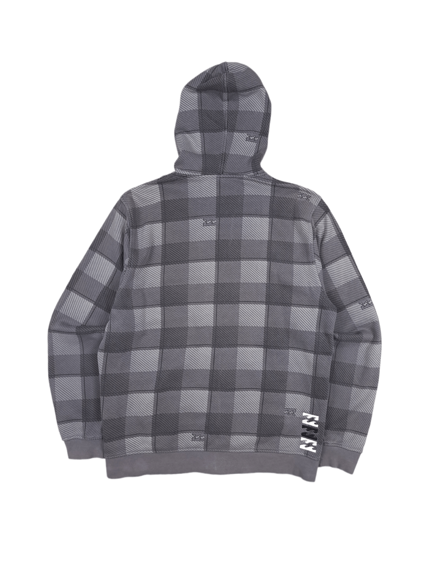Billabong × Tribal Streetwear 💎 Vintage Gray Y2K Full Zip Hoodie Sweatshirt Checked Logo Size US L / EU 52-54 / 3 - 2 Thumbnail