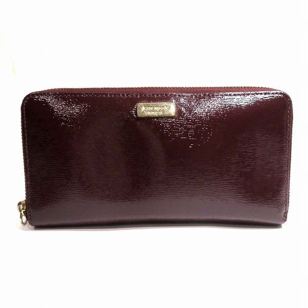 Kate Spade Kate Spade Patent Leather Long Wallet Leather Long Wallet Duty Free For Usa in Red, Women's