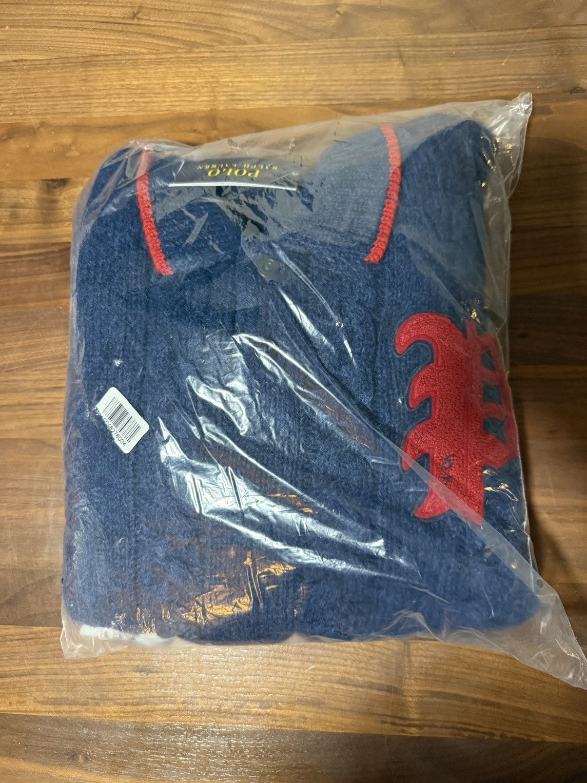 Polo Ralph Lauren Polo Ralph Lauren Cable-Knit Polo-Collar Letter Sweater Navy Size US XL / EU 56 / 4 - 7 Thumbnail