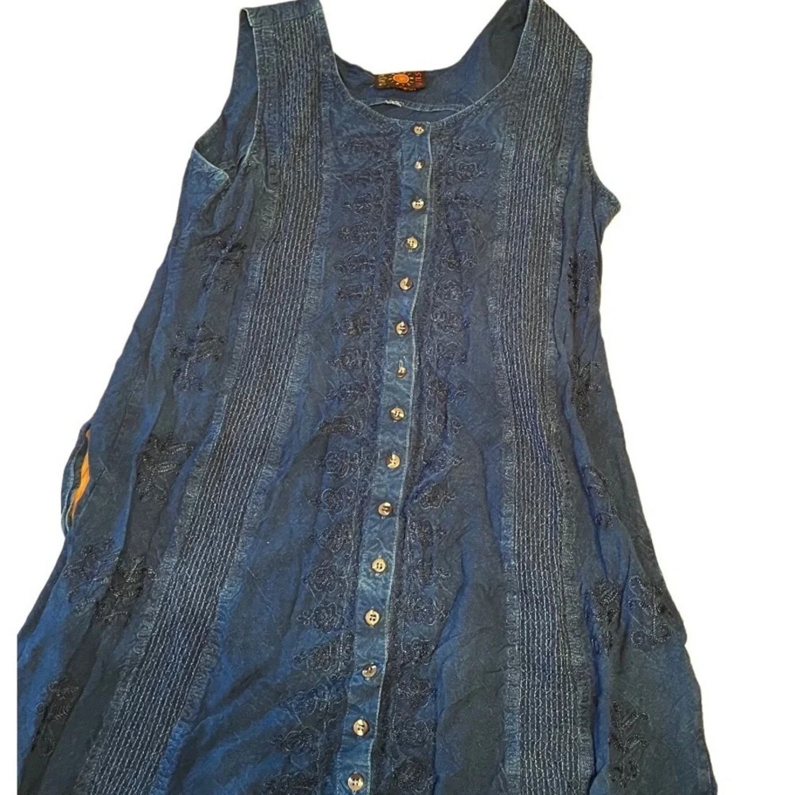 The Unbranded Brand Raya Sun embroidered full button front dress, size Medium Size M / US 6-8 / IT 42-44 - 2 Thumbnail