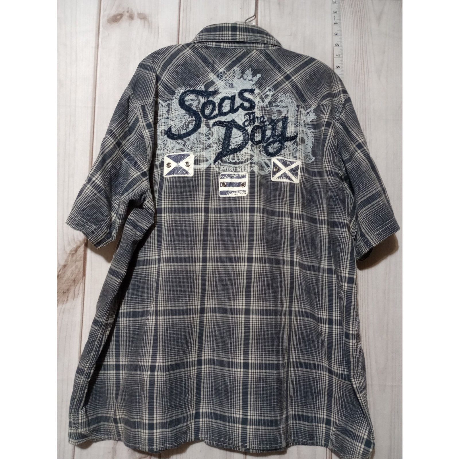 Parish Nation Parish Nation Shirt Mens 3XL Blue Plaid Seas The Day Size US XXL / EU 58 / 5 - 5 Thumbnail
