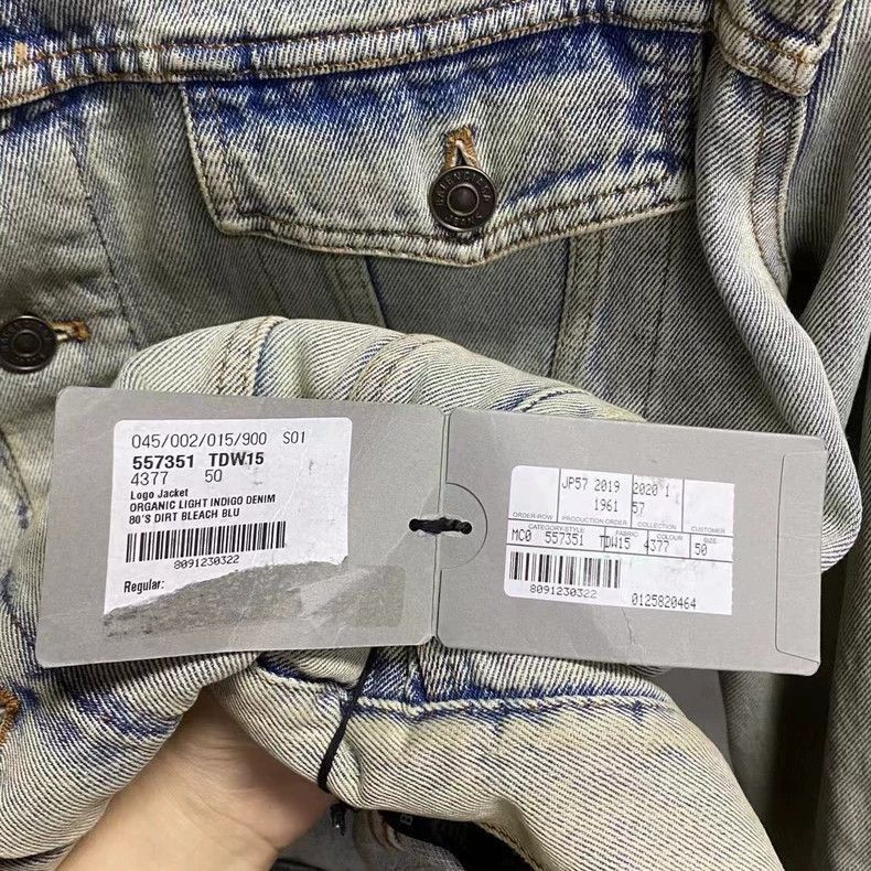 Balenciaga Balenciaga latest green embroidered logo denim jacket-2506 Size US L / EU 52-54 / 3 - 7 Thumbnail