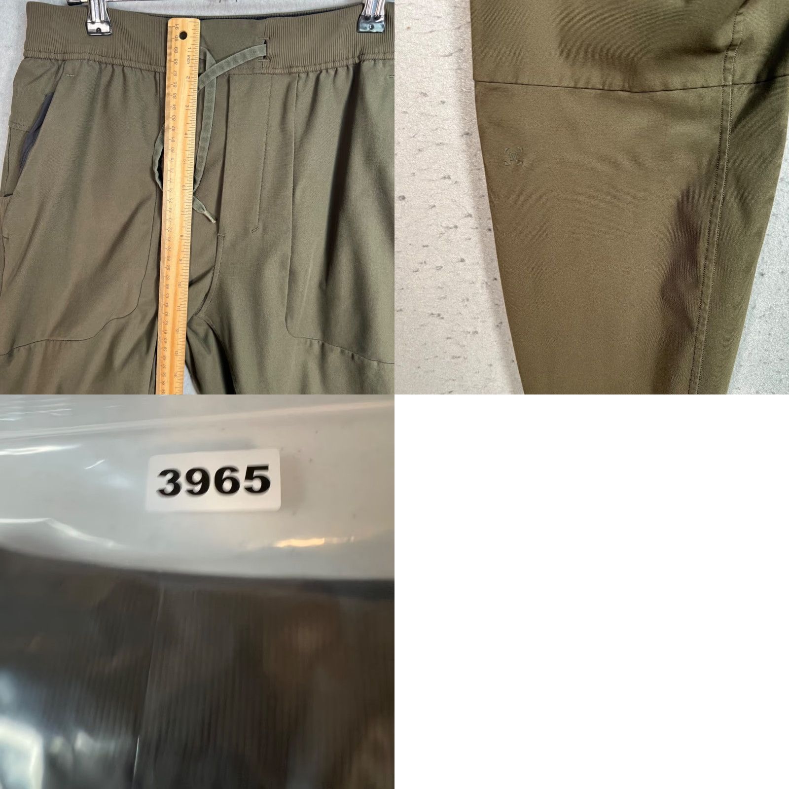 Lululemon Lululemon Mens Medium Olive Green Jogger Athletic Pants Drawstring, Tapered, 29in Inseam, Logo, Flat Front, Polyester, Regular, Active, Pants, Men Size US 31 - 8 Thumbnail