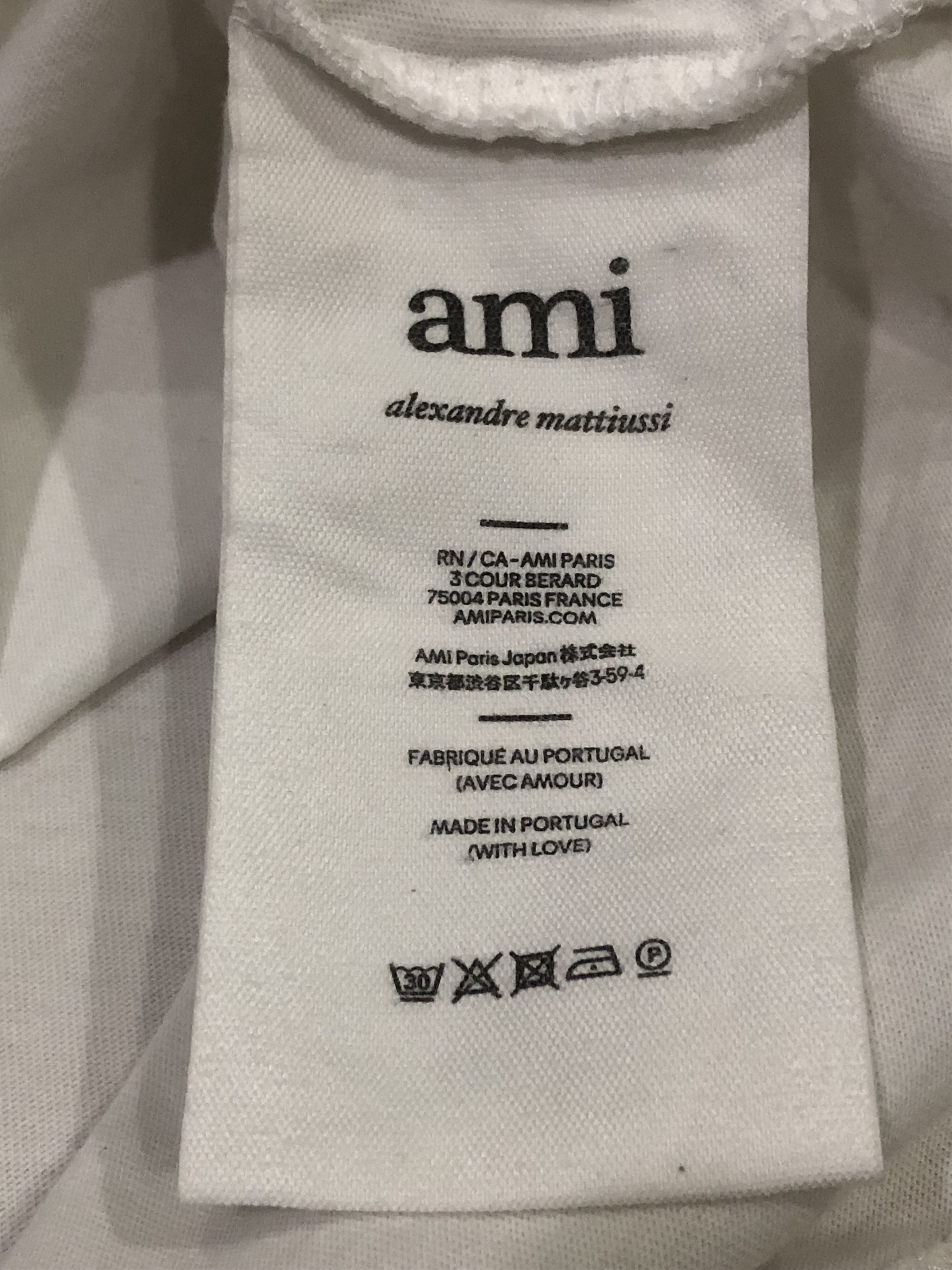 AMI AMI Alexandre Mattiussi White Tee - Red Heart Logo (Size L) Size US L / EU 52-54 / 3 - 5 Thumbnail