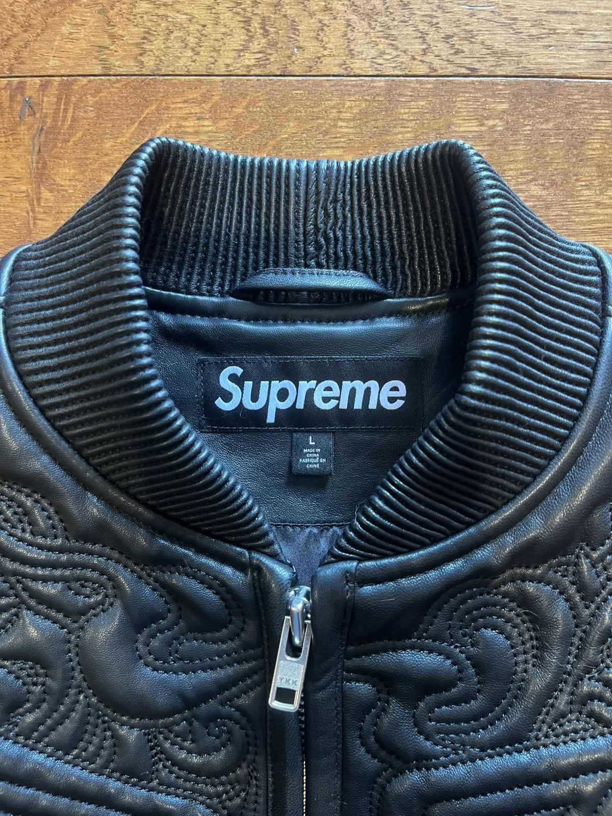 Supreme Supreme Mister Cartoon Embroidered Leather Varsity Jacket Size US L / EU 52-54 / 3 - 7 Thumbnail