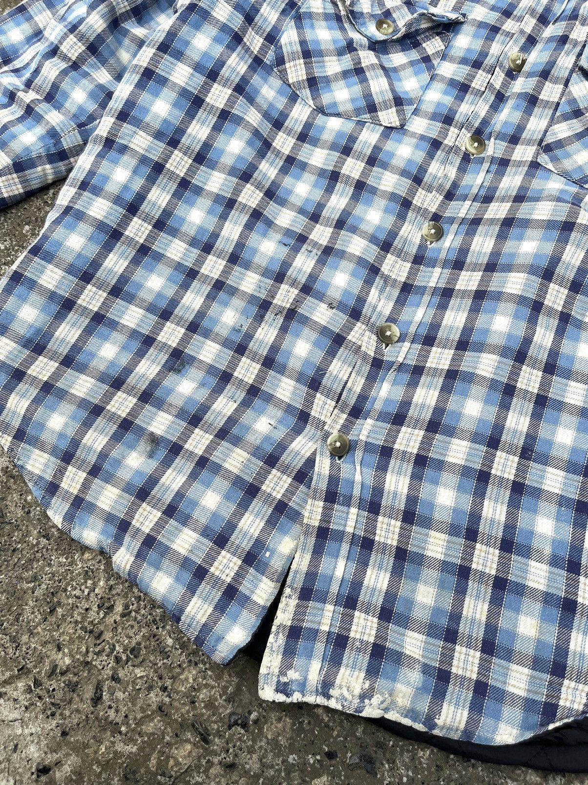 Flannel Vintage 80s Distressed Flannel Shirt Insulated Quilted Size US L / EU 52-54 / 3 - 6 Thumbnail