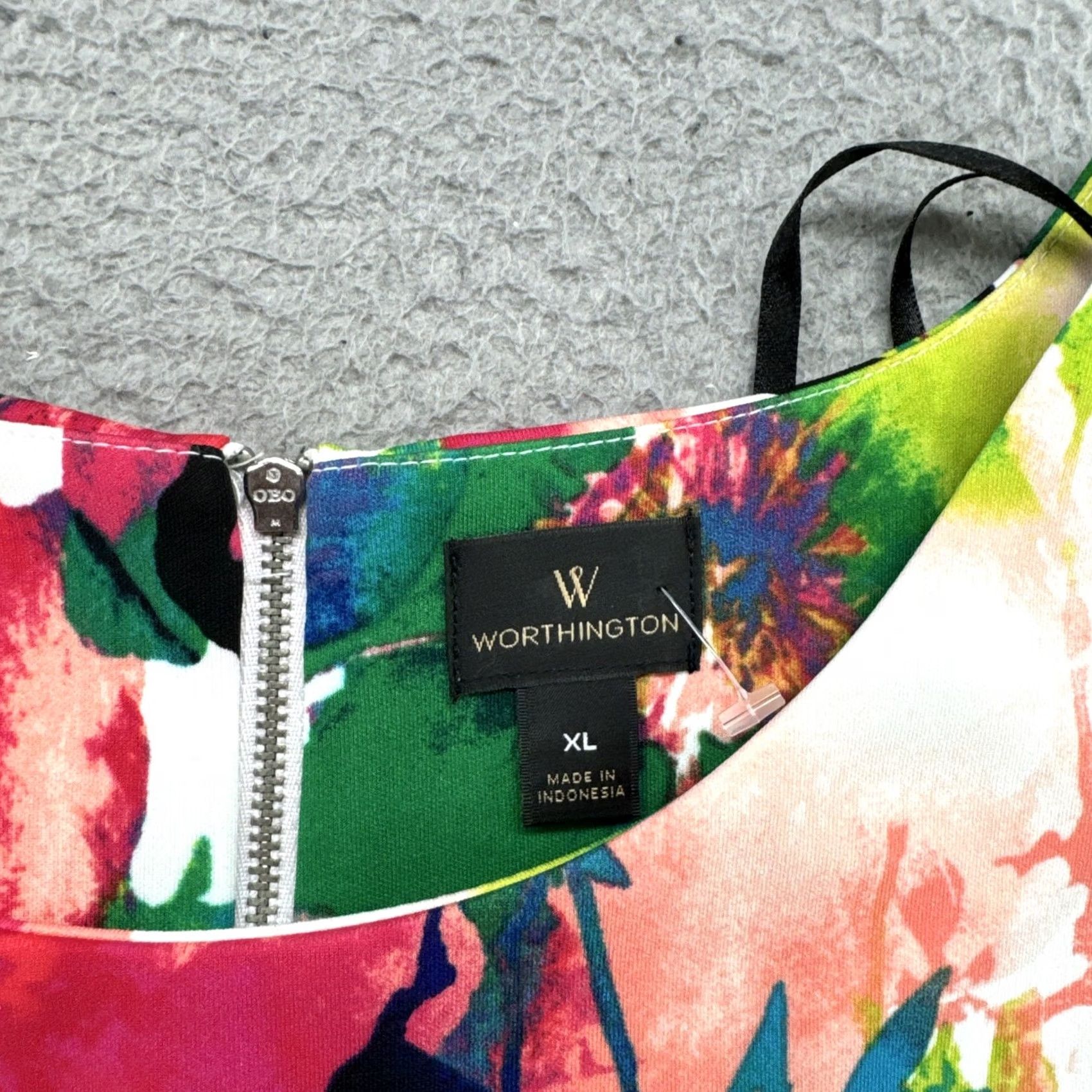 Worthington Worthington Dress Women’s XL Casual Floral Sleeveless V-Neck Multicolor Knee Length Stretch Size XL / US 12-14 / IT 48-50 - 4 Thumbnail