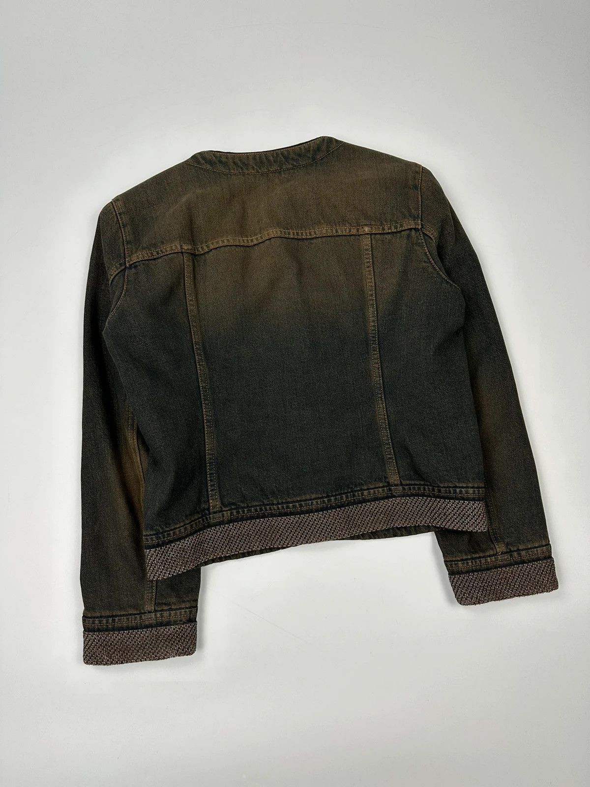 Prada Prada Milano FW2006 Metal Chains Faded Denim Crop Jacket Size M / US 6-8 / IT 42-44 - 5 Thumbnail