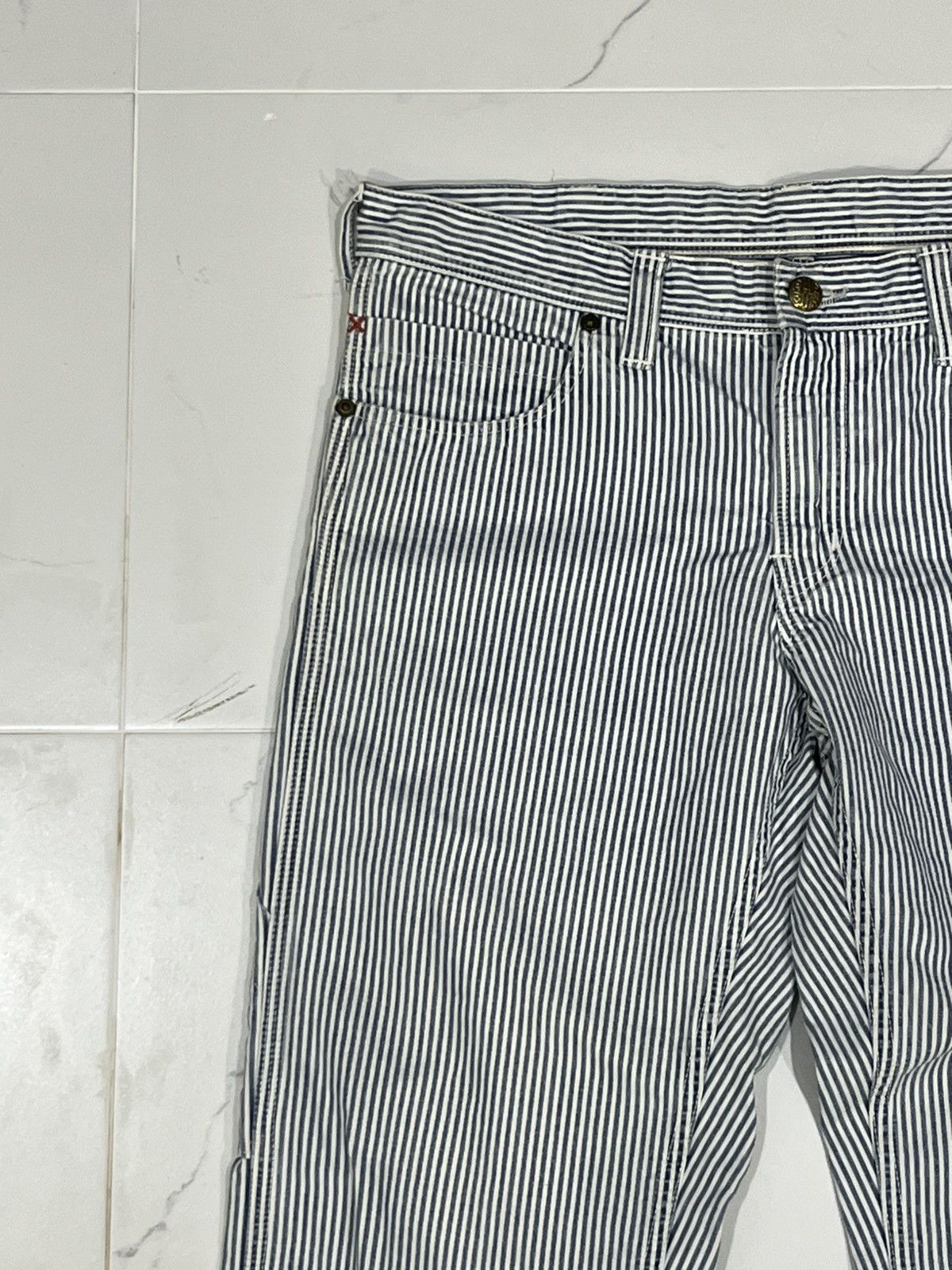 Blue Blue Japan Vintage Blue Blue Japan Hickory Striped Slim Work Pants Size US 31 - 4 Thumbnail