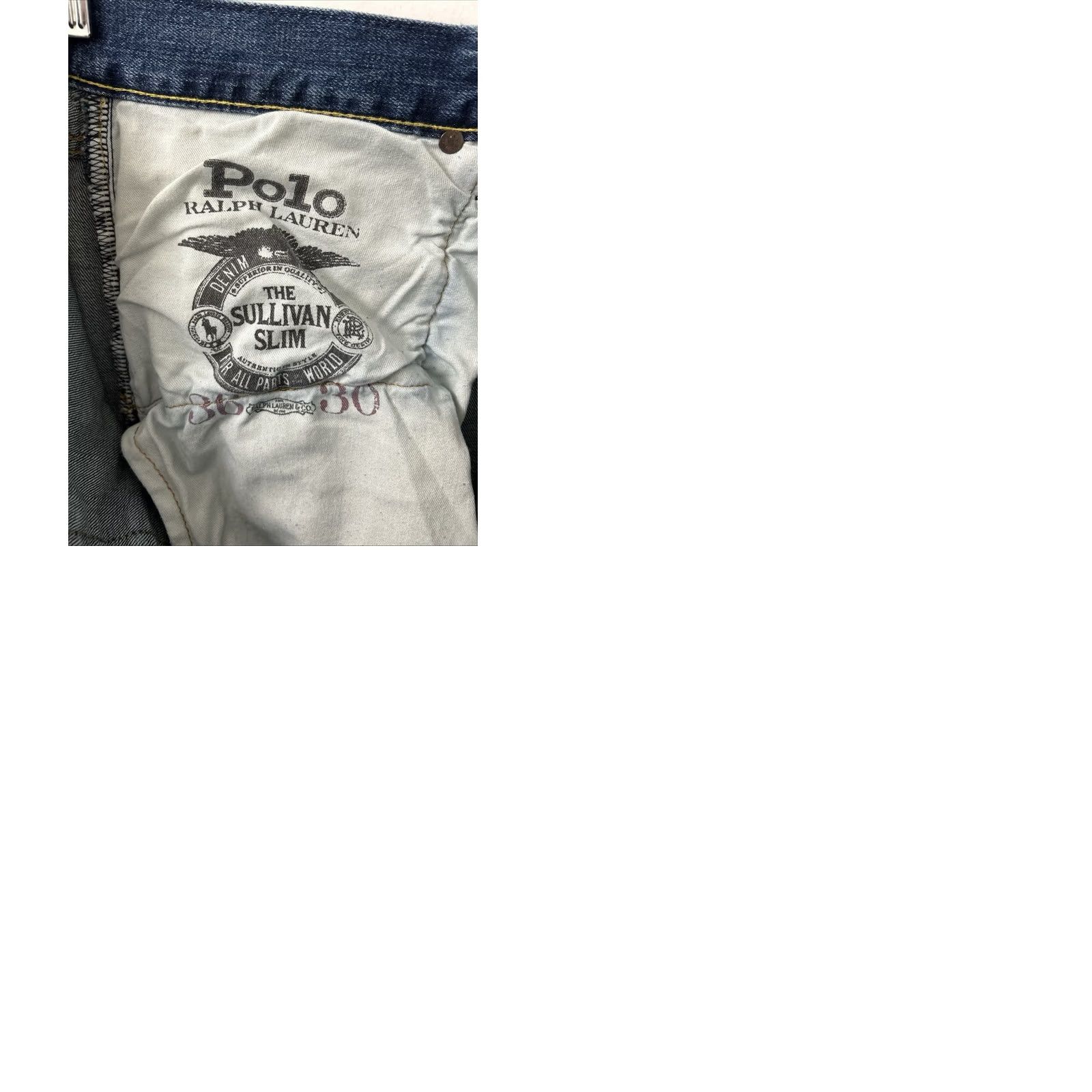 Polo Ralph Lauren Polo Ralph Lauren Sullivan Slim Jeans Mens 36x30 Light Wash Denim Zip Pocket Logo Straight 5-Pocket Style Size US M / EU 48-50 / 2 - 9 Thumbnail