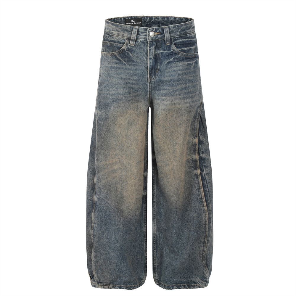 Japanese Brand × Jean Men's loose wide-leg street style distressed jeans Size US 32 / EU 48 - 1 Thumbnail