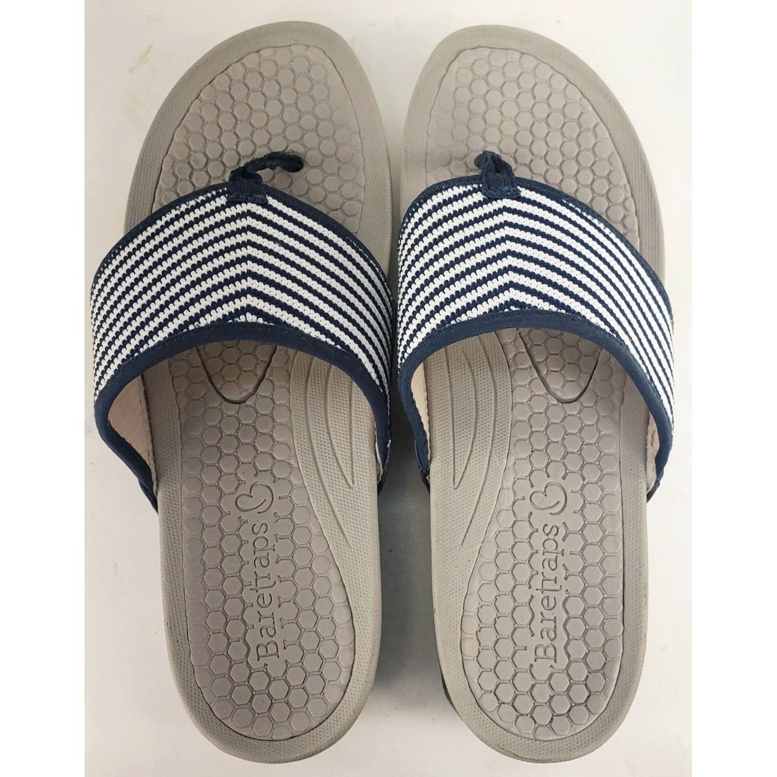 Vintage Baretraps Dasie Platform Sandal Size 8.5 Women Sandal Thong Flat Blue White Solid Slip On Size US 9 / IT 39 - 7 Thumbnail