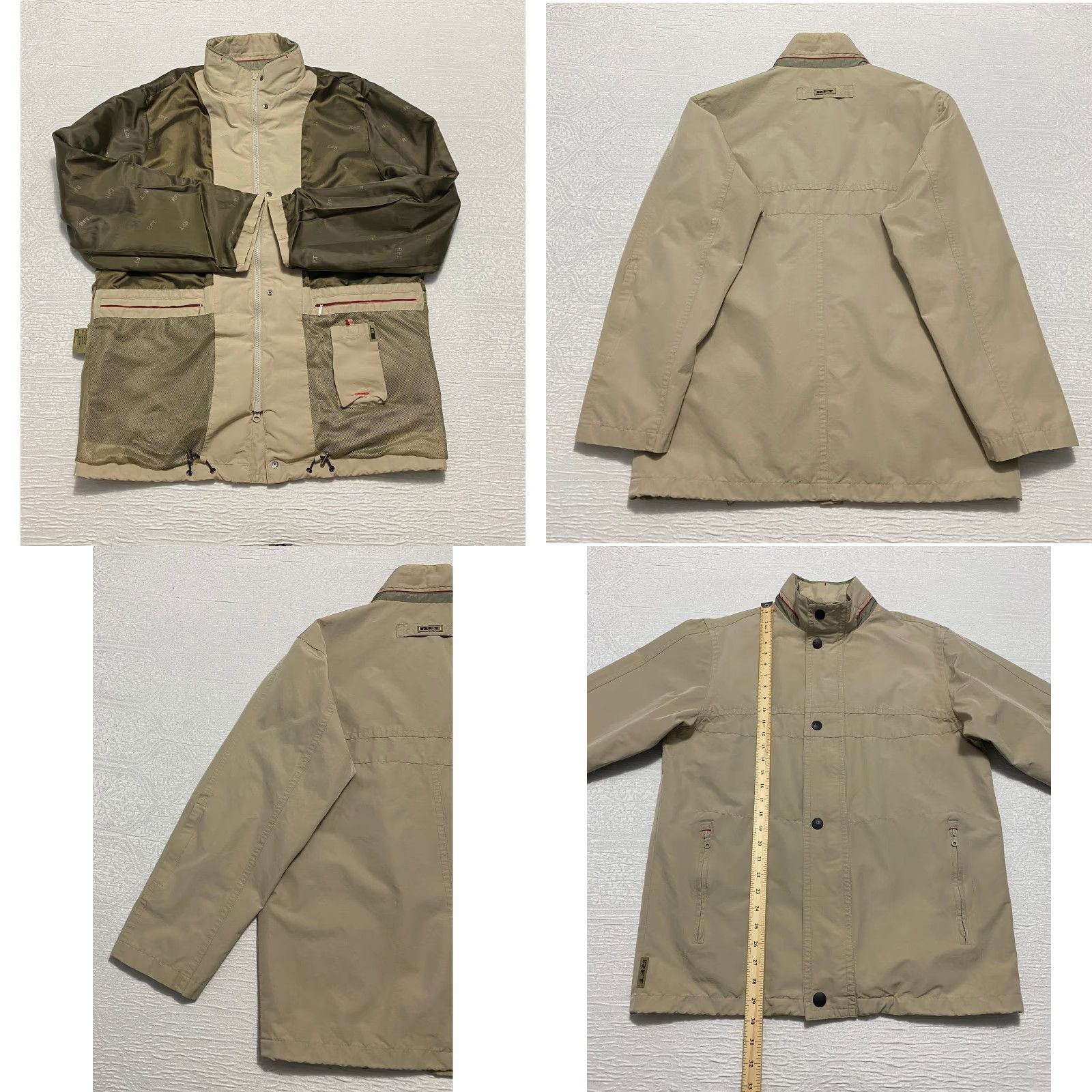 Vintage RFT by Rainforest Mens Jacket Full Zip Button Up Beige Khaki Coat Medium Coat Size US M / EU 48-50 / 2 - 8 Thumbnail