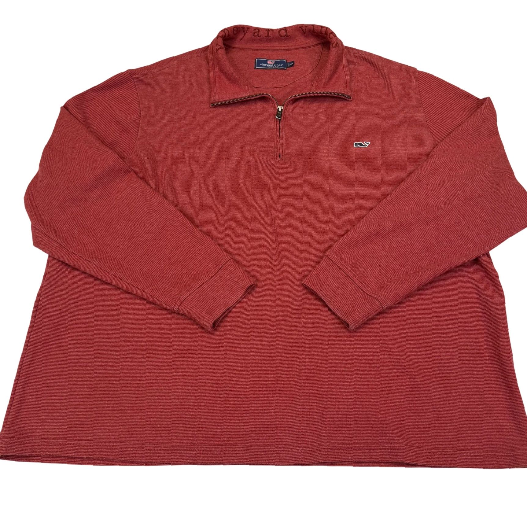 Vineyard Vines Vineyard Vines Sweater Mens 2XB Red Quarter Zip Mock Neck Whale Logo Pullover Size US XXL / EU 58 / 5 - 2 Thumbnail