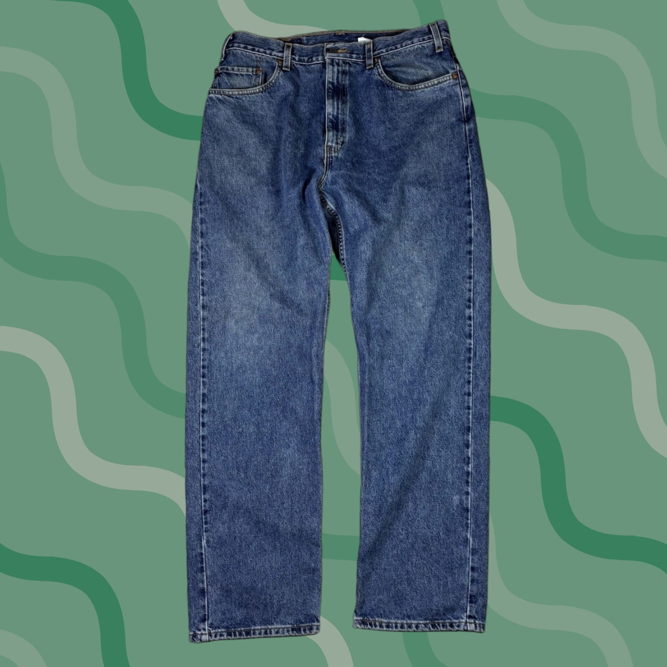 Levi's VINTAGE Levi's 505 Jeans Dark Wash Straight Fit Adult 34x32 90s Mens Jeans Denim Blue 34 32 WASHED 90s Levi's 500 Series 505 Size US 34 / EU 50 - 1 Thumbnail