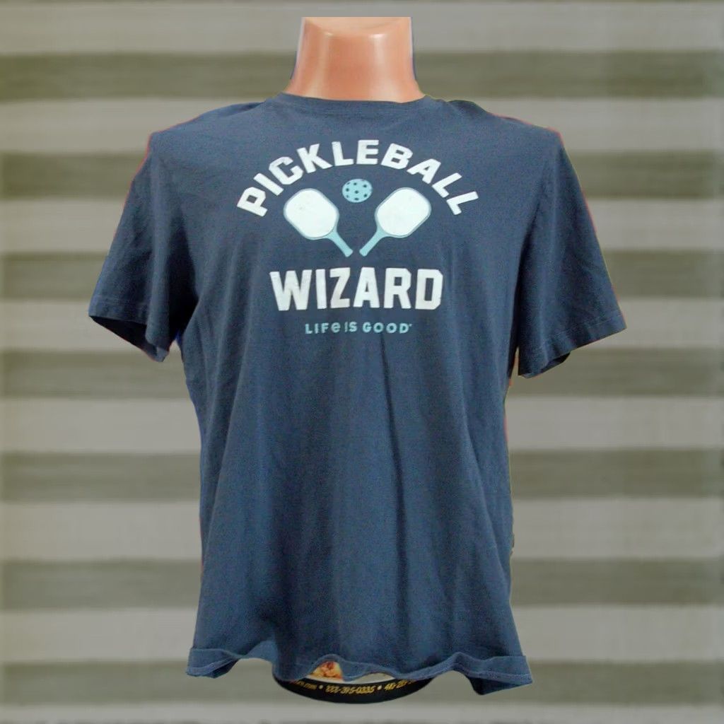 Life is Good Life is Good Crusher Tee Shirt Life is Good Pickleball Wizard Men Large Blue Graphic 2020s Mens Shirts Crew Neck Short Sleeve Cotton Vintage: No Size US L / EU 52-54 / 3 - 1 Thumbnail