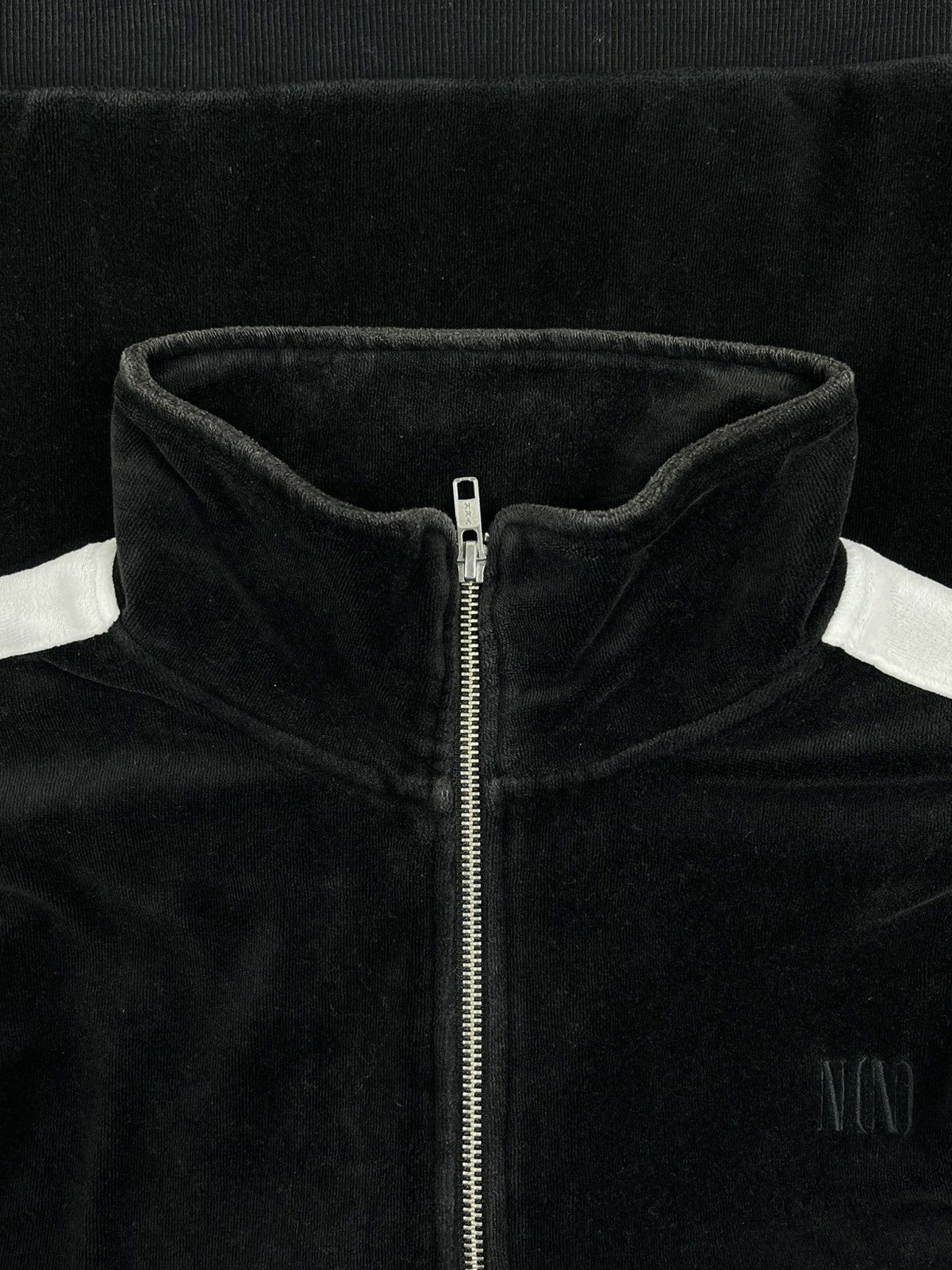 Japanese Brand × Number (N)ine Number (N)ine Black Double Zip Velour Striped Track Jacket Size US S / EU 44-46 / 1 - 3 Thumbnail