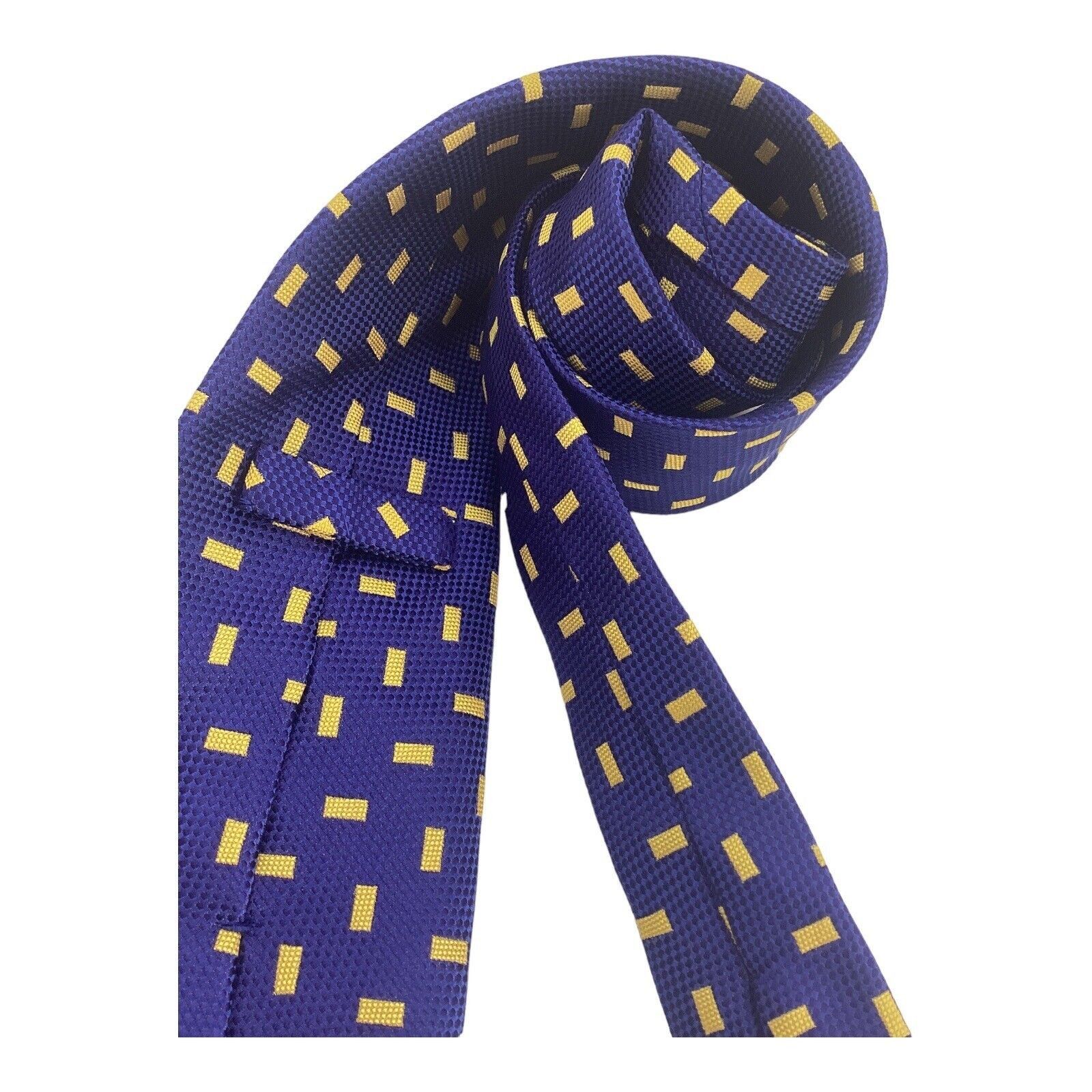 Alfred Dunhill ALFRED DUNHILL Blue Geometric Luxury Silk Tie Made In Englan Size ONE SIZE - 3 Thumbnail