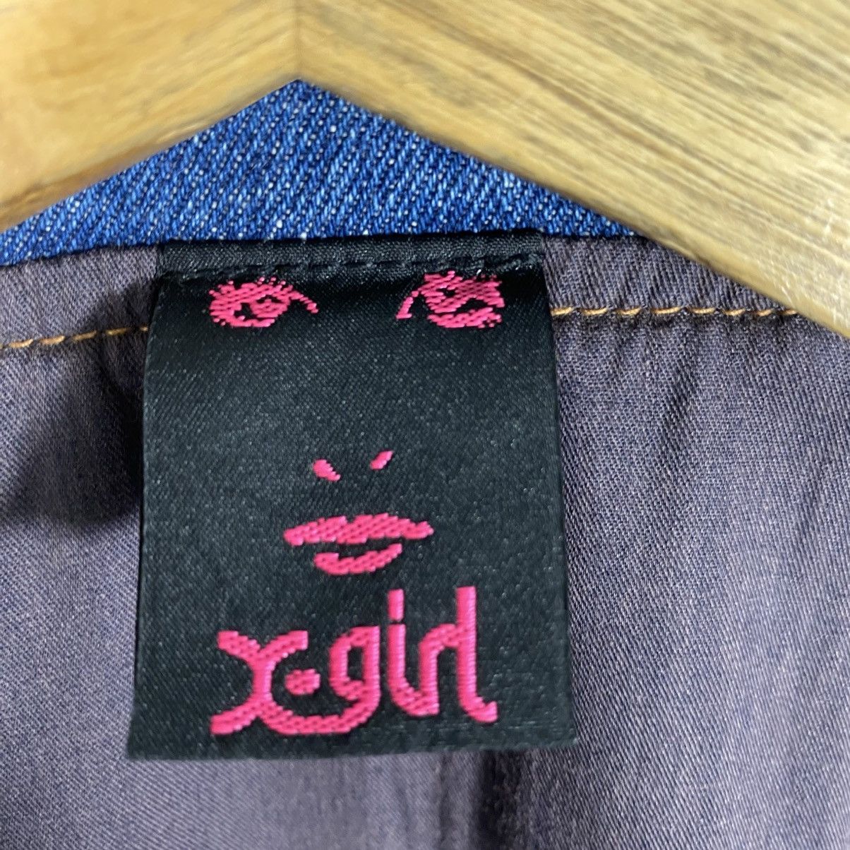 X-Girl Vintage X-Girl Denim Blouson Hoodie Zipper/Button Jacket Size XL / US 12-14 / IT 48-50 - 10 Thumbnail