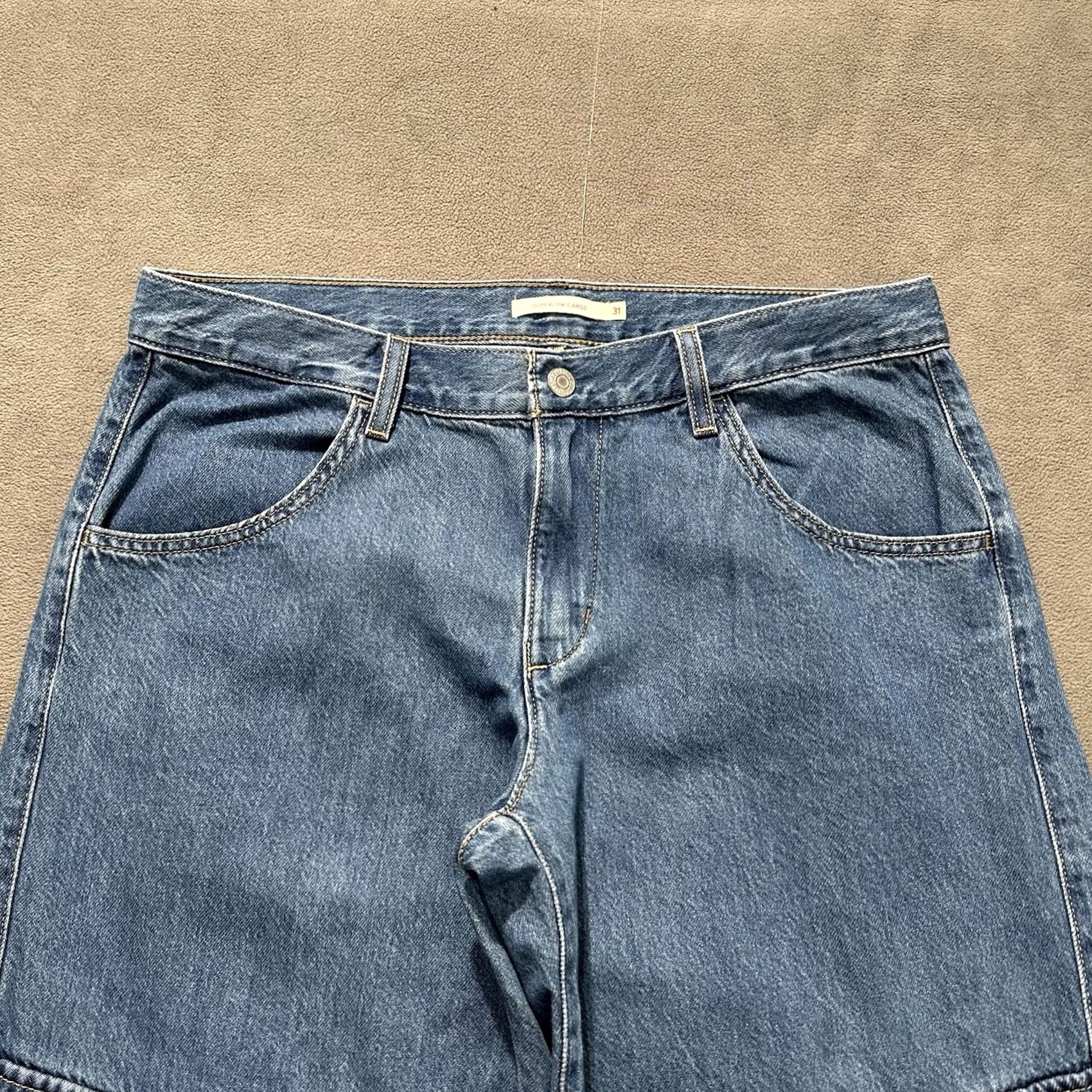 Levi's Levi's Jeans Womens 31 Blue Denim Cargo Pocket 90s Y2K Festival Relaxed Straight Mens Womens Girls Size 24" / US 00 / IT 34 - 3 Thumbnail