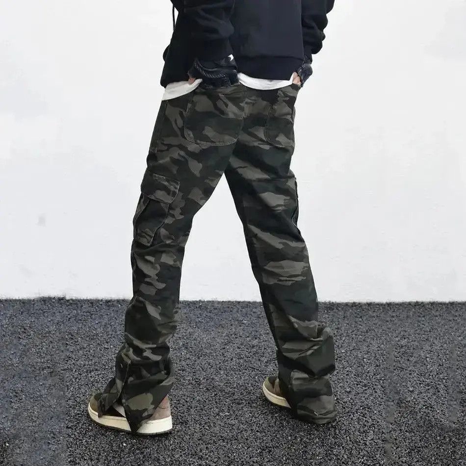 Japanese Brand Cargo camouflage trousers casual baggy pockets wide leg Size US 32 / EU 48 - 2 Thumbnail