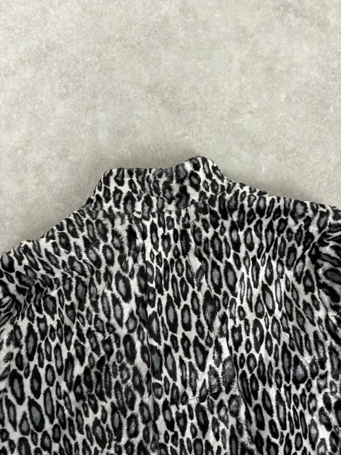 Emporio Armani AW2010 Emporio Armani Black White Leopard Print Cozy Biker Jacket Size S / US 4 / IT 40 - 6 Thumbnail