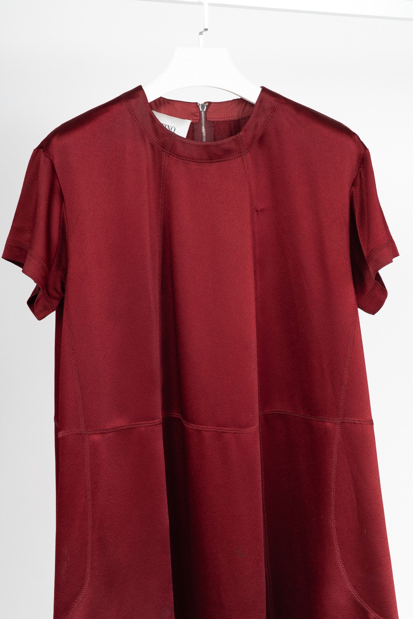 Valentino Valentino Red Envers-Satin Swing Dress Size M / US 6-8 / IT 42-44 - 3 Thumbnail