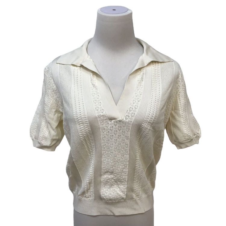 Louis Vuitton Louis Vuitton Textured Knit Polo Size L Size L / US 10 / IT 46 - 1 Thumbnail