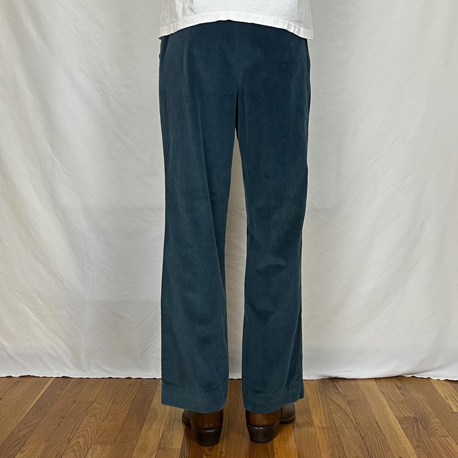 Vintage VTG 70S ESQUIRE TEAL CORDUROY STRAIGHT CASUAL PANTS 36X32 Size US 36 / EU 52 - 3 Thumbnail